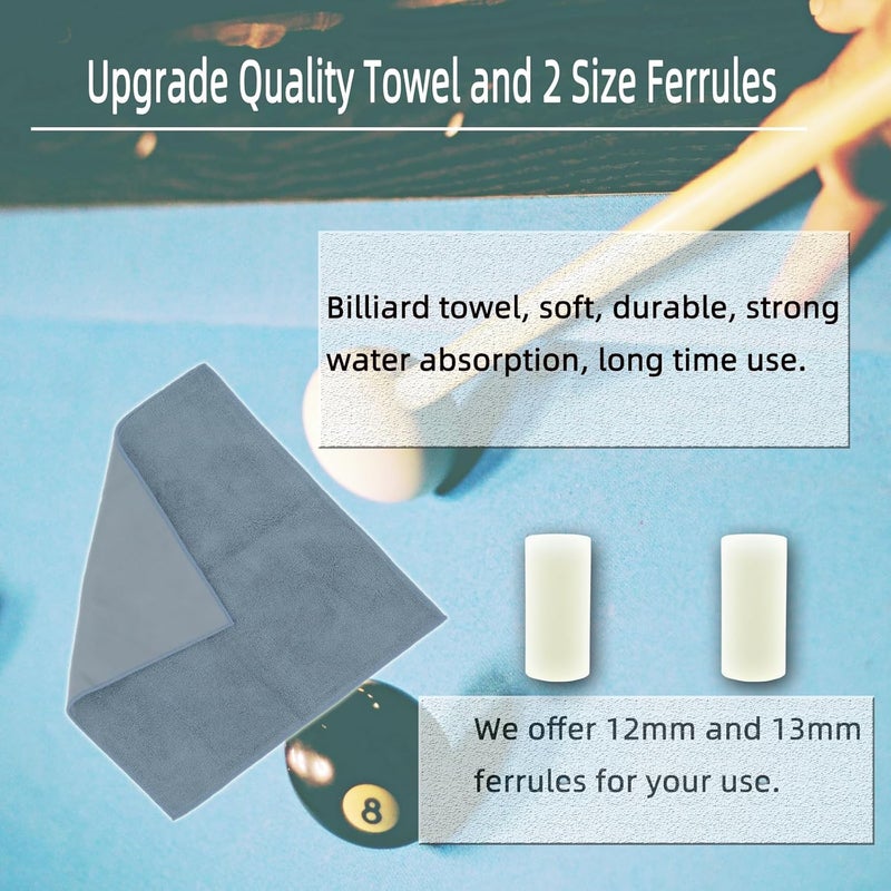OMTRS 38PCS Pool Cue Tips Replacement Kit, 13mm Pool Stick Tips Replacement Kit Billiards Cue Tips Shaper Tools, Pool Cue Replacement Tips Repair Kit Billiard Pool Accessories - Image 4